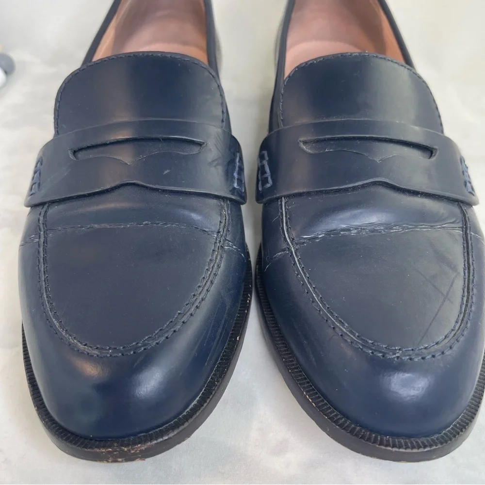 J. Crew Woman’s Navy Loafers leather upper size 7.5
